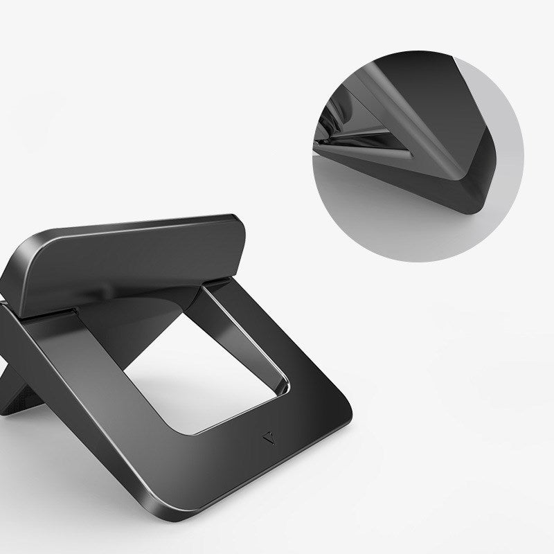 Mini Laptop Cooling Stand – Portable Foldable Riser, ABS + Silicone, Black
