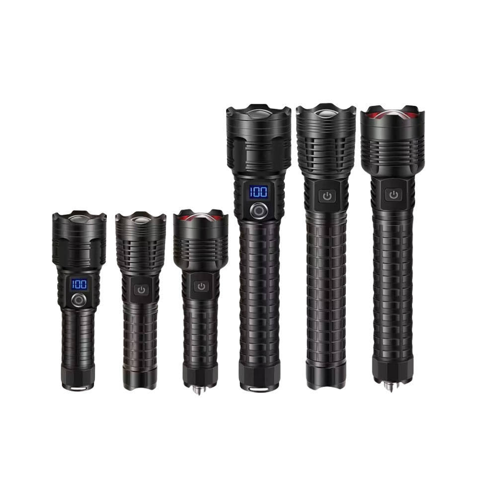 White Laser Zoomable Rechargeable LED Flashlight