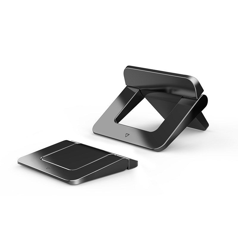 Mini Laptop Cooling Stand – Portable Foldable Riser, ABS + Silicone, Black