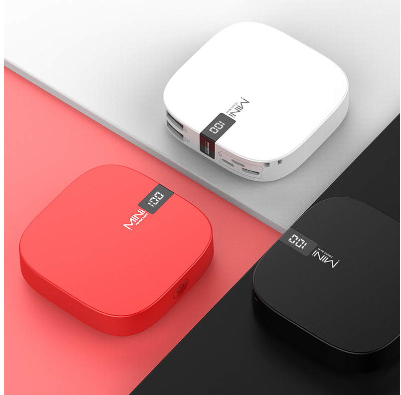 Mini Power Bank 10000mAh – Ultra-Slim, LCD Display, Fast Charge – 3 Colors