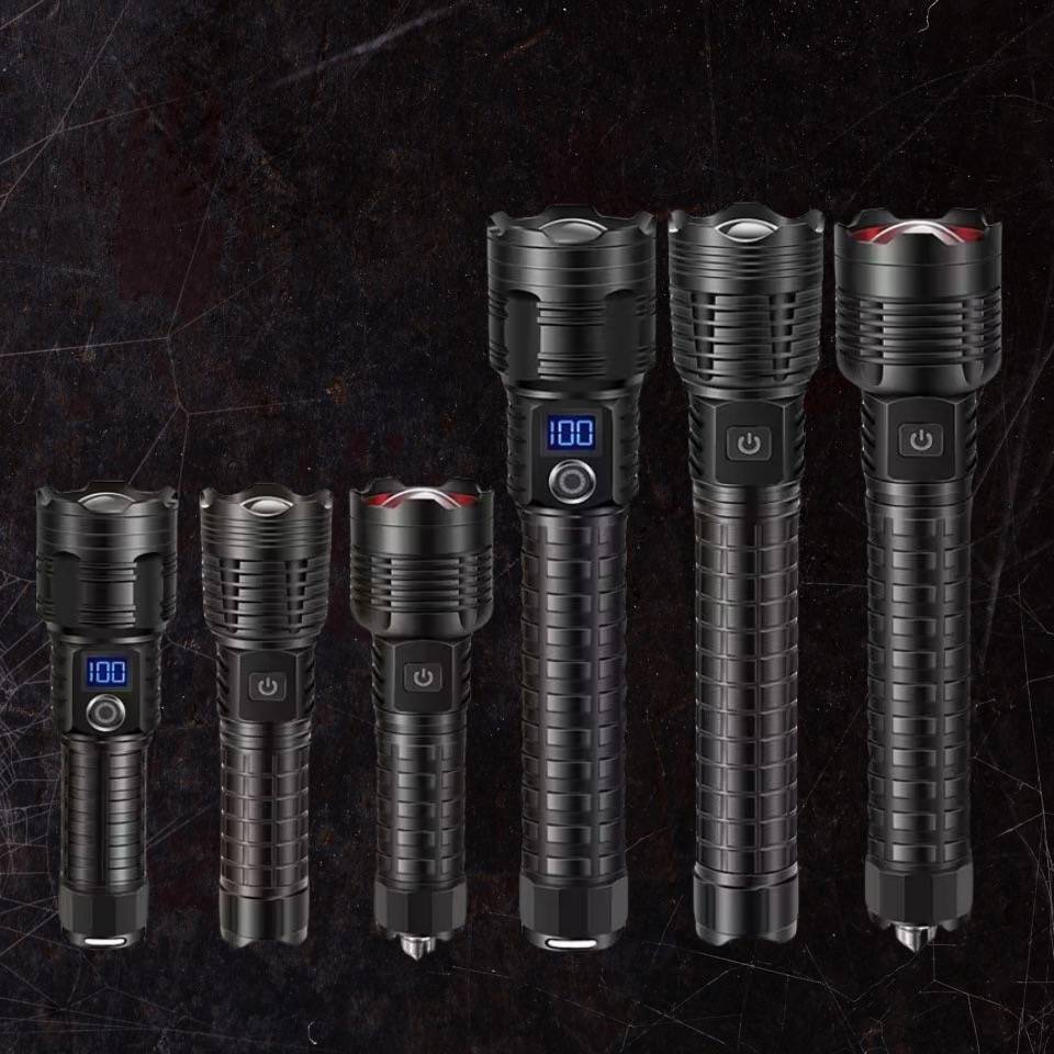 White Laser Zoomable Rechargeable LED Flashlight