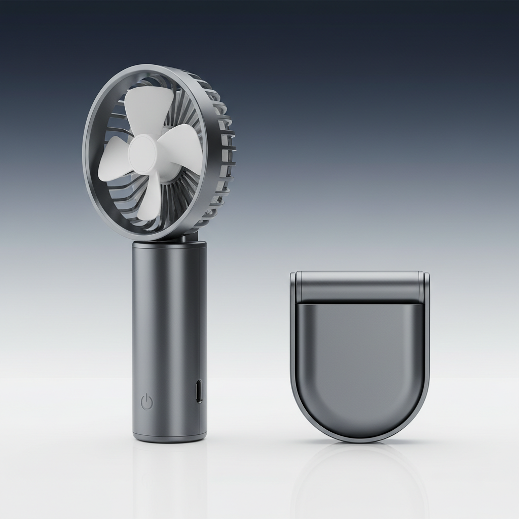 Foldable Mini Hand Fan – 100 Speeds, Digital Display