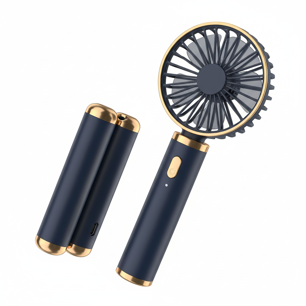 Foldable Mini Hand Fan – 100 Speeds, Digital Display