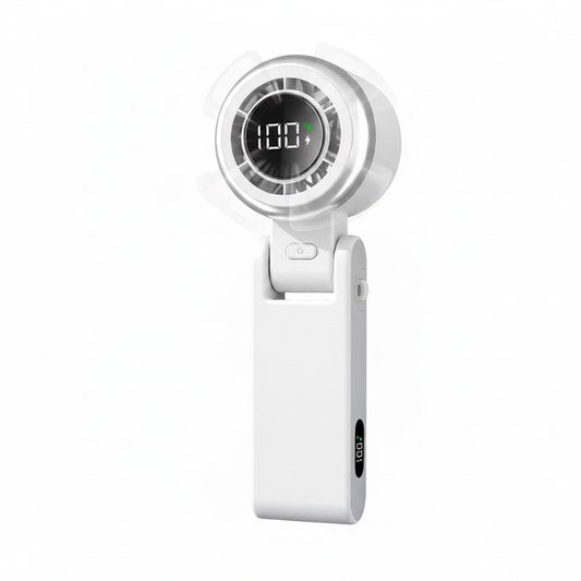 High-Speed Mini Hand Fan – Foldable + Digital Display | TrendzCartUAE